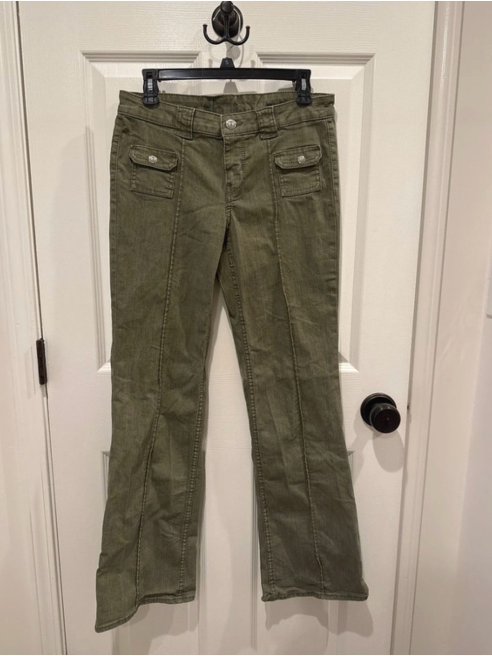 Women’s Divided Olive Green Flared Pants